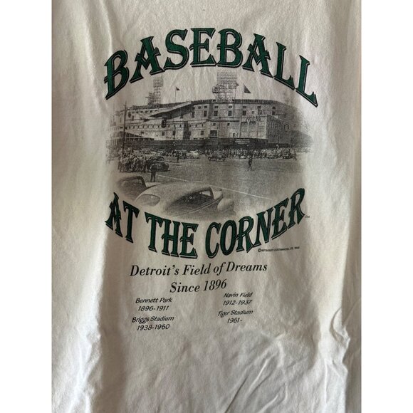 Vintage Detroit Tigers - “Baseball At The Corner” 1998 Stadium White Shirt L - Picture 3 of 10